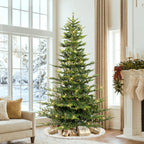 7.5ft pre lit Aspen Fir artificial Christmas tree for indoor holiday home party decoration