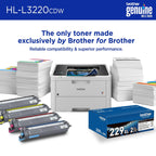 Color Laser Printer HL-L3220CDW Wireless 19 PPM Duplex Mobile Device Compatible 250 Sheet Tray Home Office