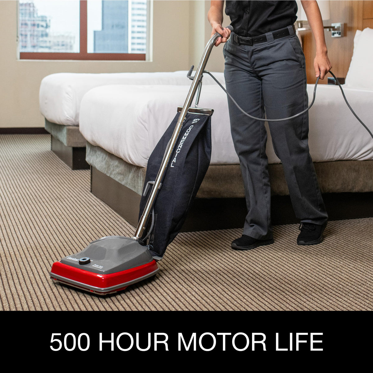 SC679K Tradition Commercial Upright Bagged Vacuum Heavy Duty Red for Carpets and Hard Floors