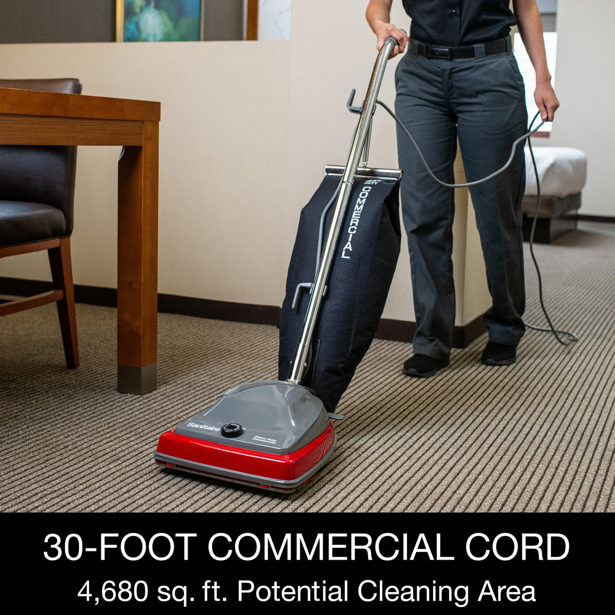 SC679K Tradition Commercial Upright Bagged Vacuum Heavy Duty Red for Carpets and Hard Floors