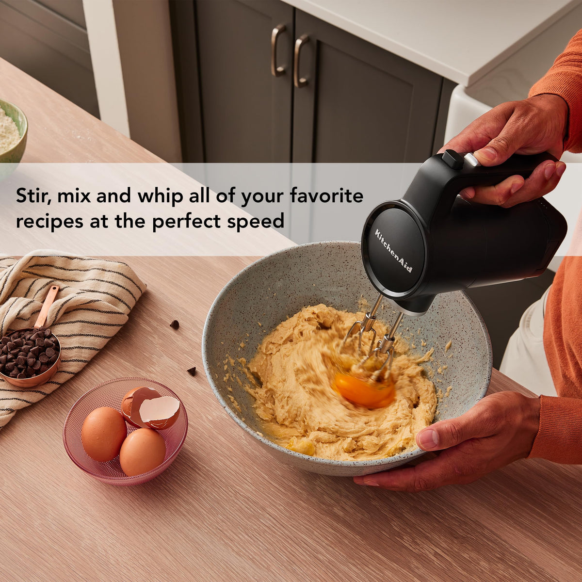 Go Cordless Hand Mixer with Battery Included Rechargeable Portable Electric Kitchen Mixer KHMR762