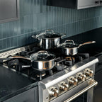 Hybrid nonstick 6 piece pot set with trivets 2 3 and 8 quart pots and lids kitchen cookware set