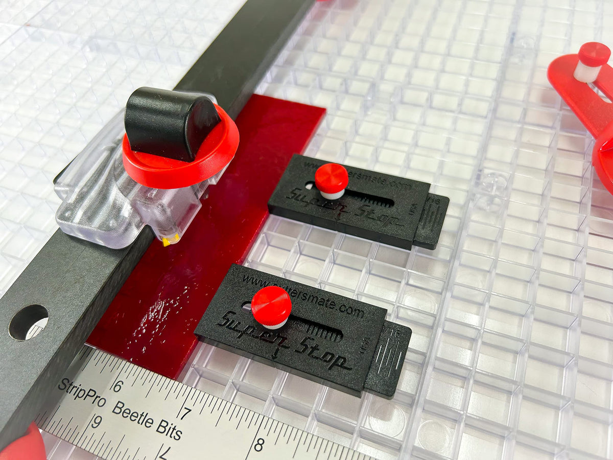 Beetle Bits Glass Cutting System with 6 Pack Waffle Grids and Push Button Flying Beetle Cutter