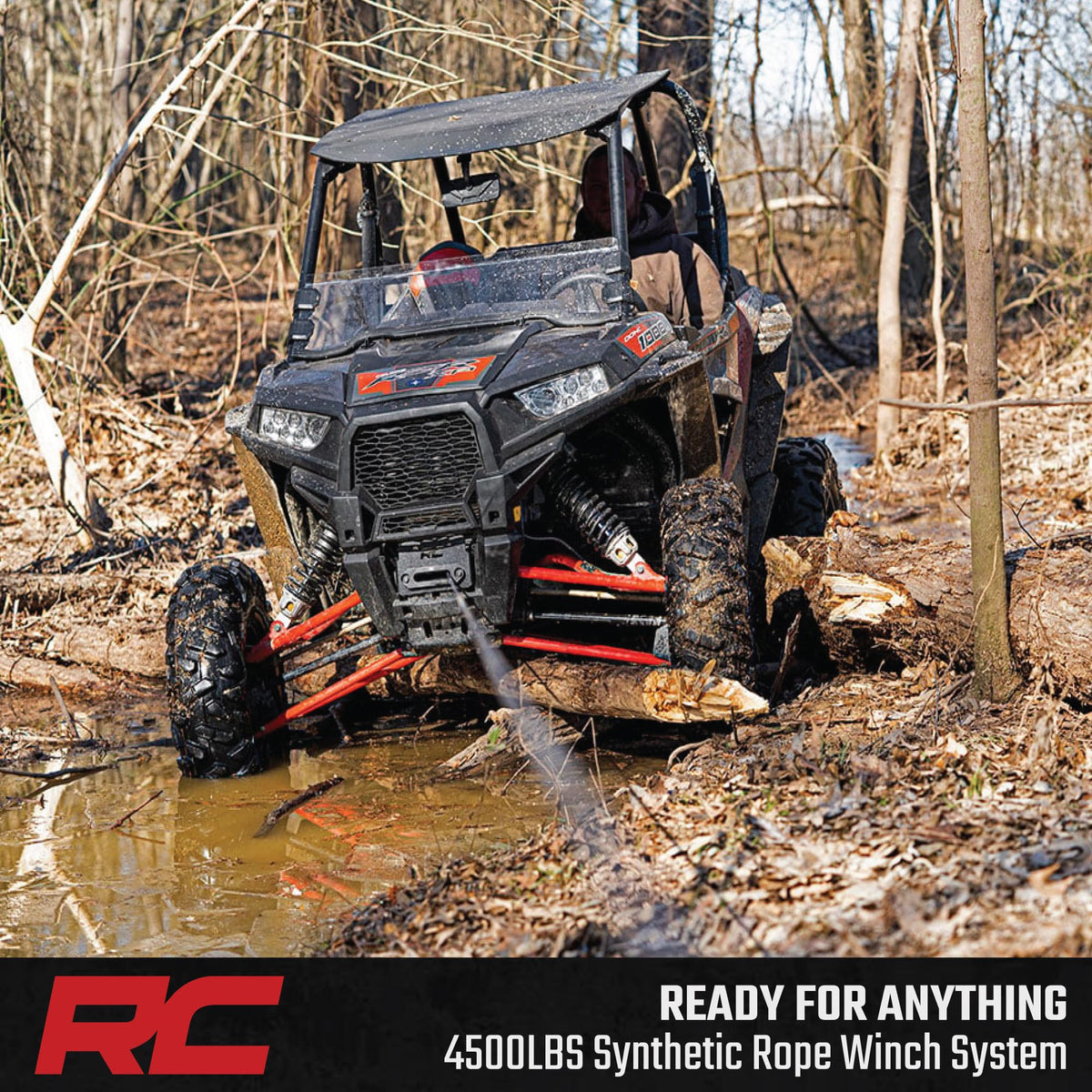 4,500 LB UTV ATV Winch ProSeries 1.4HP Electric 50 Ft Synthetic Rope Remote Waterproof 12V Off Road Recovery