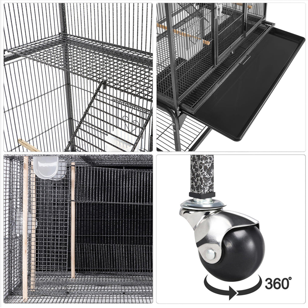 69 inch large bird cage for parakeets budgies 3 tier flight cage for small birds and pet birds