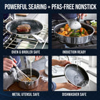 Hybrid 12 piece stainless steel nonstick cookware set for kitchen cooking with pots pans and lids