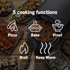 Artisan Pizza Oven MO201 12 Inch Pizza in 3 Minutes 700F 5 in 1 Gray Portable Countertop Oven