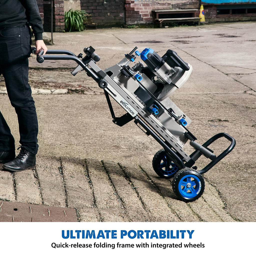 MCSSTAND Mitering Chop Saw Stand Power Lift Heavy Duty Steel Frame All Terrain Wheels Gas Strut for S14MCS
