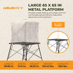 Ground Blind Platform 65 L x 65 W Steel Outdoor Hunting Trap Door Heavy Duty Portable Base