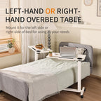 Adjustable Overbed Table with Drawer, Wheels, Cup Holder