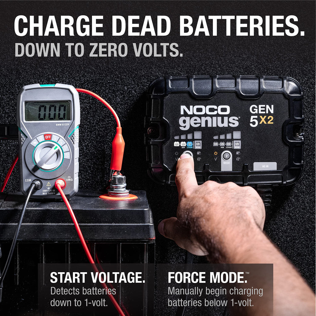 GEN5X2 12V 10A 2 Bank Onboard Marine Battery Charger and Maintainer Waterproof Smart for Boat RV