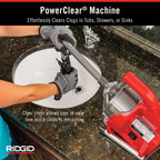 55808 PowerClear 120 Volt Drain Cleaner Kit Autofeed Inner Core Cable Guide Hose for Tubs Showers Sinks