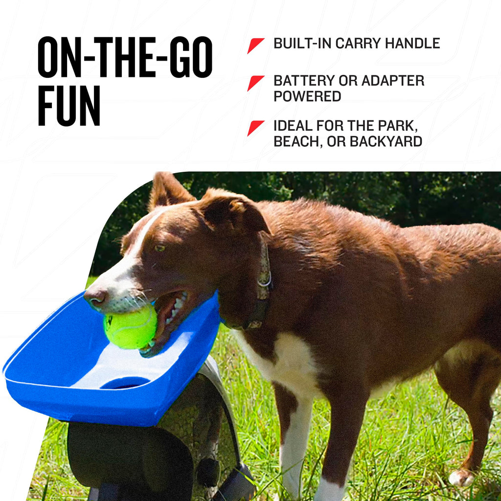 Ready Set Fetch Automatic Tennis Ball Launcher Black Portable Dog Fetch Training Toy for Dogs