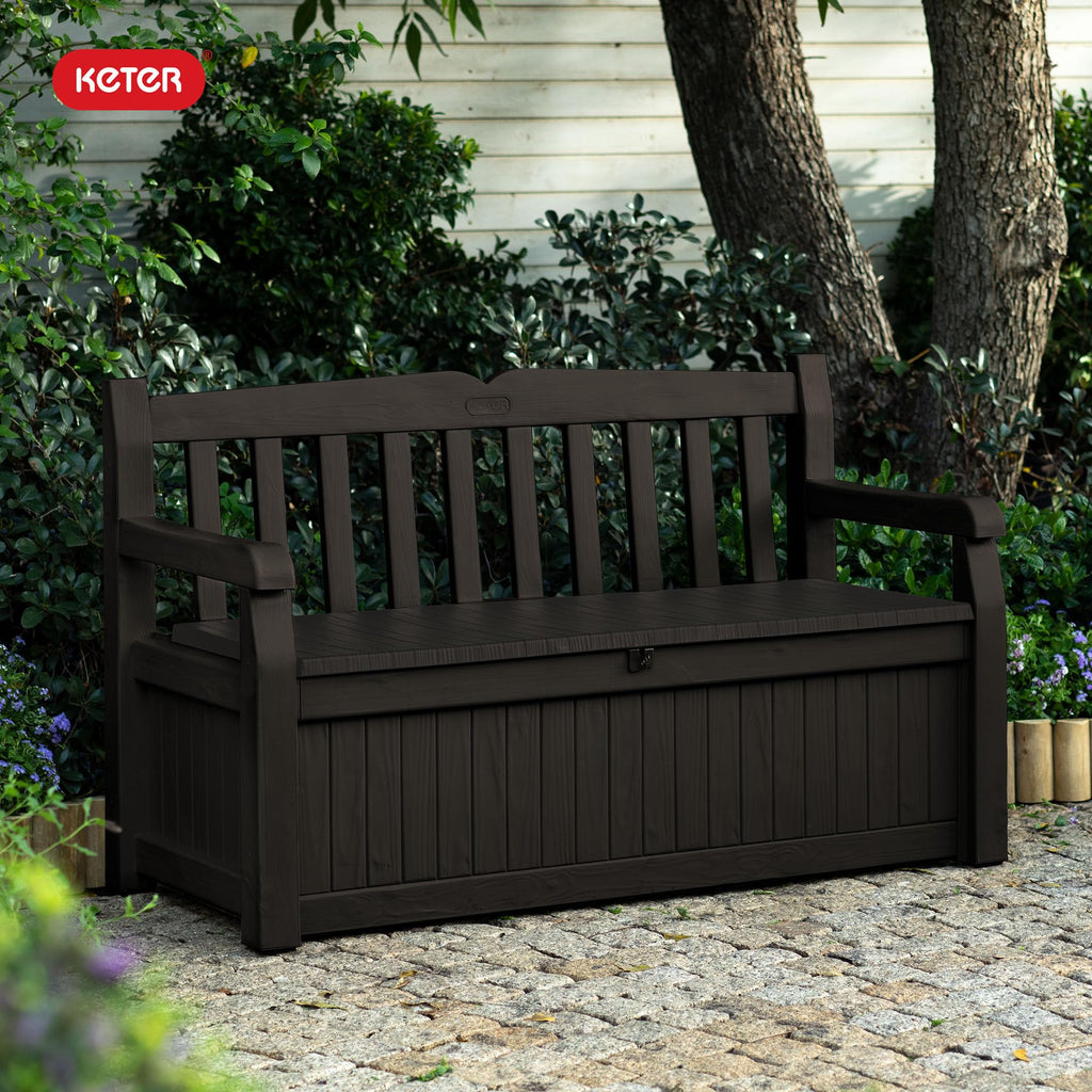 Solana 70 Gal Outdoor Storage Bench Waterproof Weather Resistant Patio Pool Accessories Deck Box