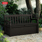 Solana 70 Gal Outdoor Storage Bench Waterproof Weather Resistant Patio Pool Accessories Deck Box