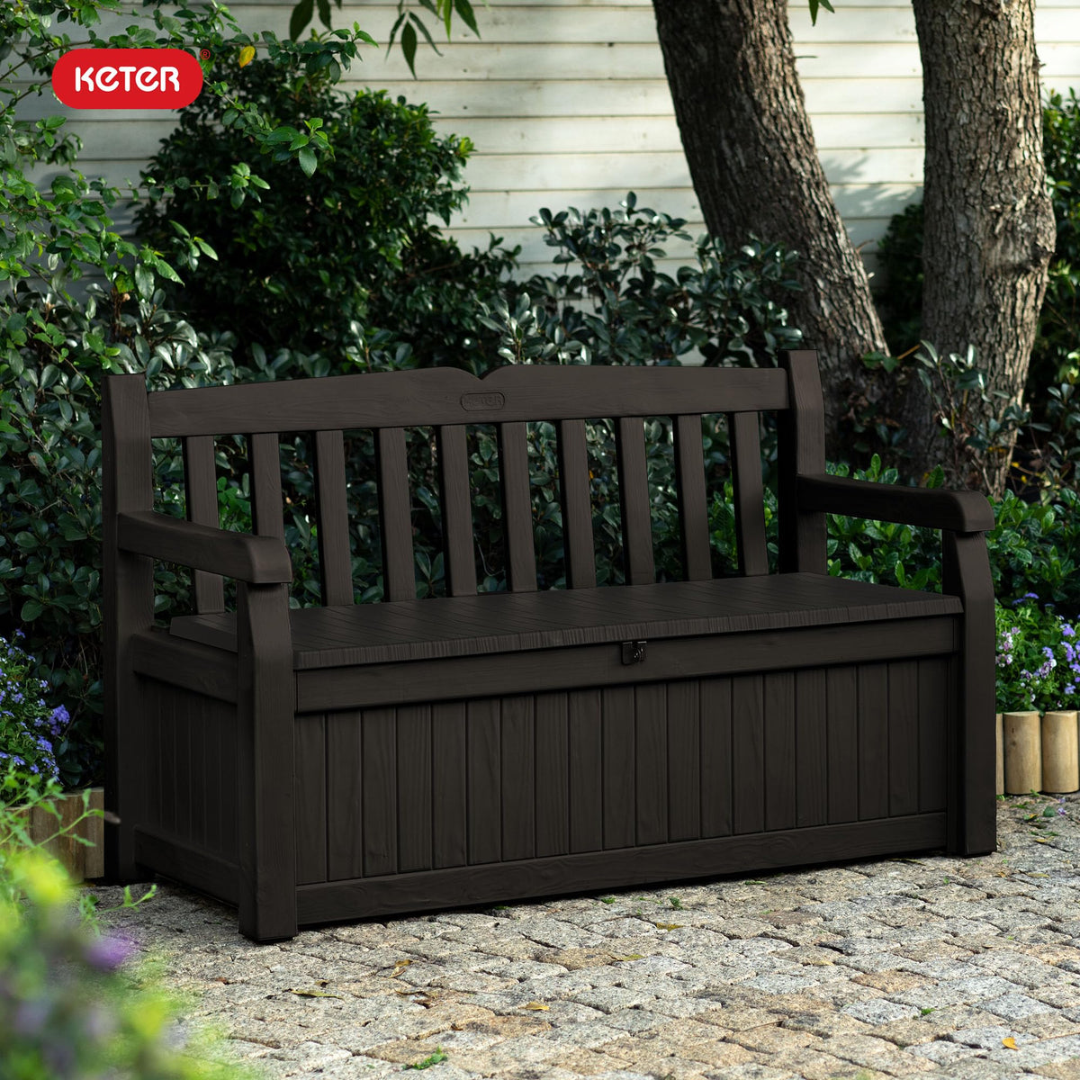 Solana 70 Gal Outdoor Storage Bench Waterproof Weather Resistant Patio Pool Accessories Deck Box