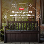 Solana 70 Gal Outdoor Storage Bench Waterproof Weather Resistant Patio Pool Accessories Deck Box