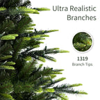 7.5ft pre lit Aspen Fir artificial Christmas tree for indoor holiday home party decoration