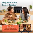 Dual air fryer 9QT 10 in 1 with sync cook and finish max 450F dual zone large capacity family size