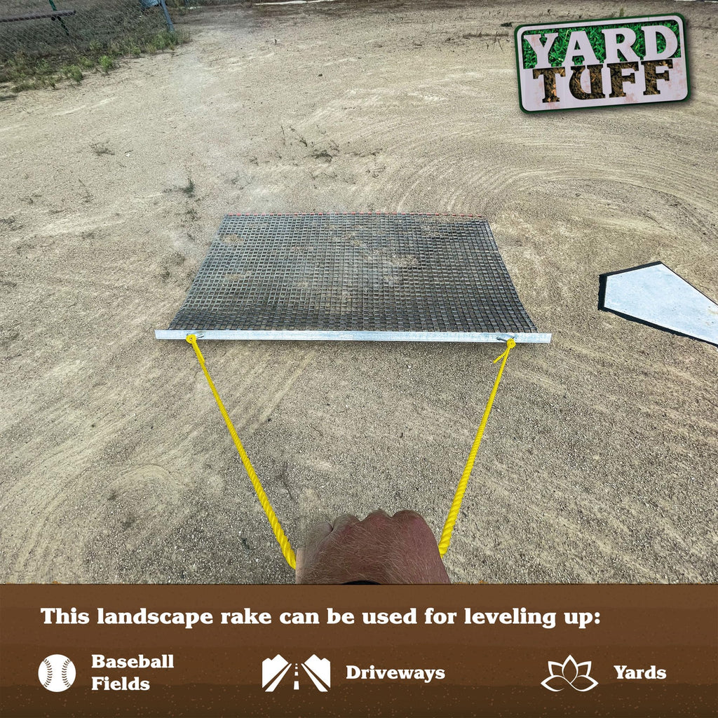 Heavy Duty Lawn Leveling Drag Mat with Durable Steel Mesh and Tow Rope for Yard and Garden Care