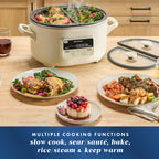 Programmable Multicooker and Slow Cooker, Two 3.7 Qt Nonstick Pots, Baking Function
