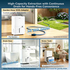 50 Pint per Day Dehumidifier for Home Large Rooms 3500 Sq Ft Ultra Quiet 40dB with Drain Hose