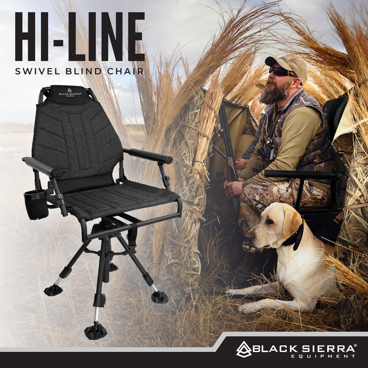 360 Silent Swivel Hunting Chair XL Padded Blind Seat 300 lb Capacity Comfortable Blind Chair