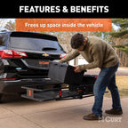 18153 Folding hitch basket cargo carrier 60 by 24 with 500 lb capacity heavy duty for SUV truck RV