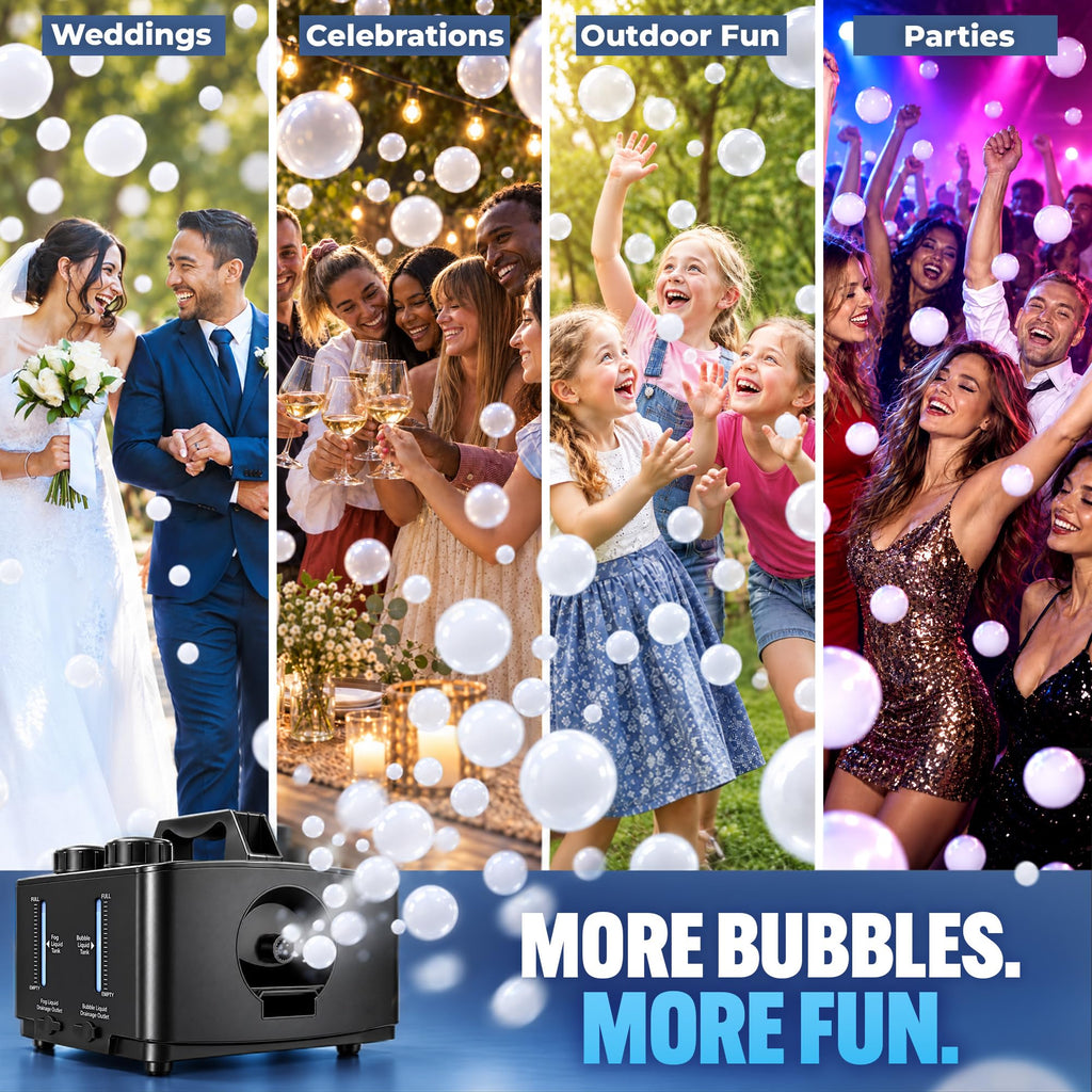 Fog Bubble Machine High Powered Smoke Bubble Maker for Party Stage and Outdoor Use