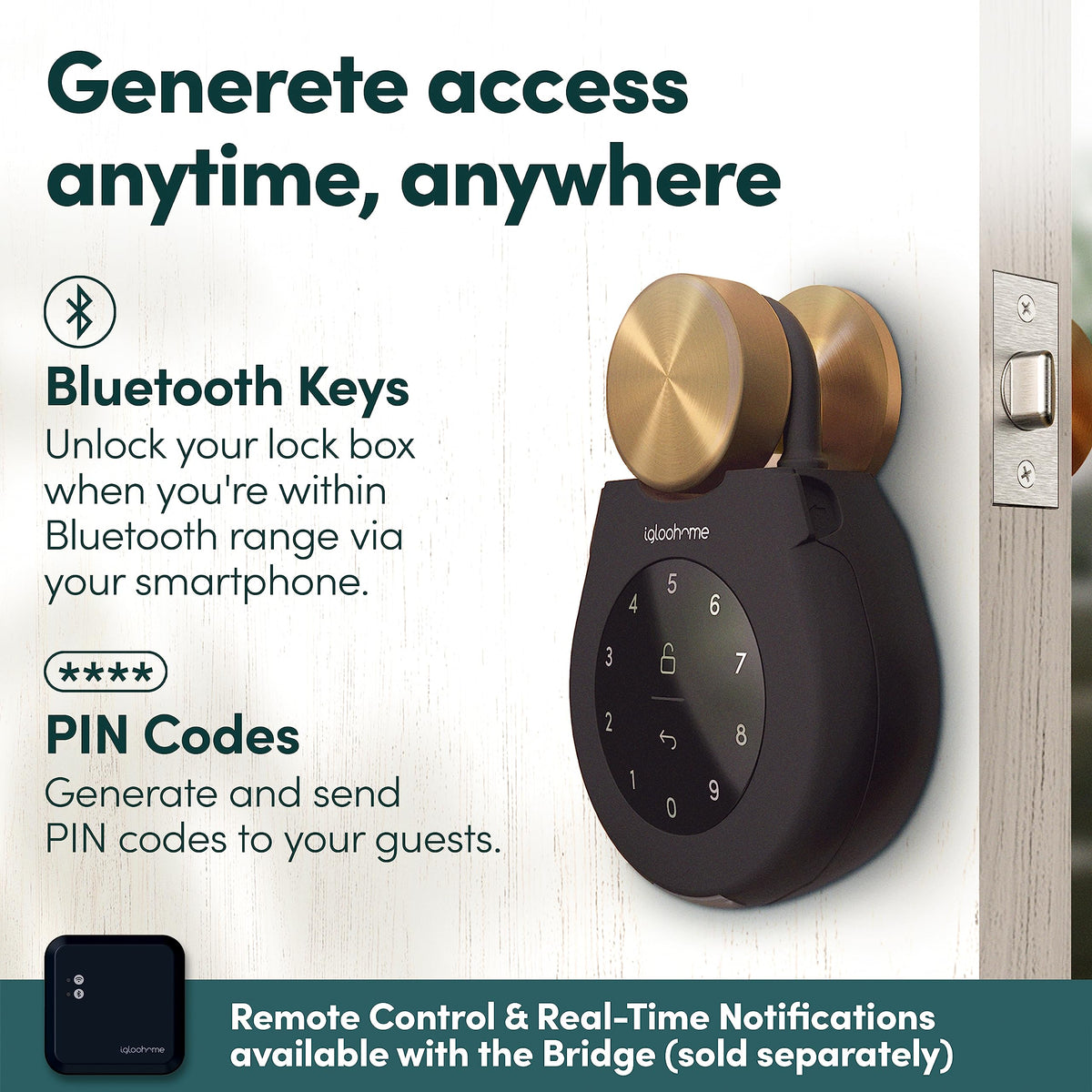Keybox 3 smart lock box key safe Airbnb sync iOS Android remotely generate Bluetooth keys PIN codes offline