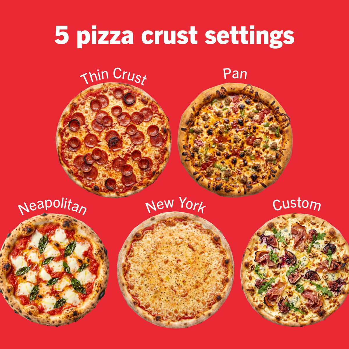 Artisan Pizza Oven MO201 12 Inch Pizza in 3 Minutes 700F 5 in 1 Gray Portable Countertop Oven