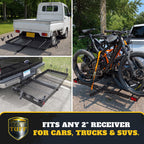 Cargo Carrier with Bike Rack 500 lb Capacity Black Heavy Duty Steel Fits 2 Inch Tow Receiver