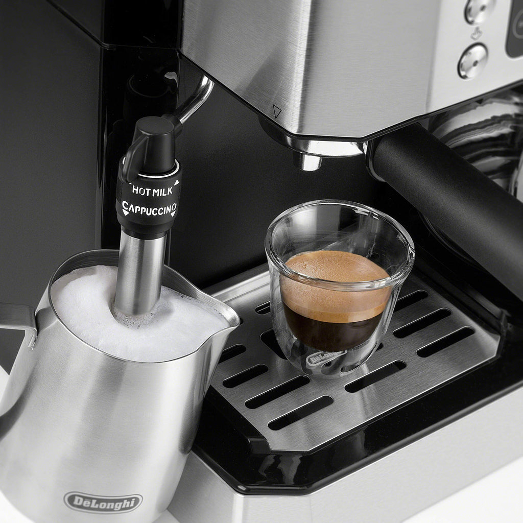 All in One Espresso and Coffee Maker 10 Cup Pot with Milk Frother for Home Cafe Latte Cappuccino