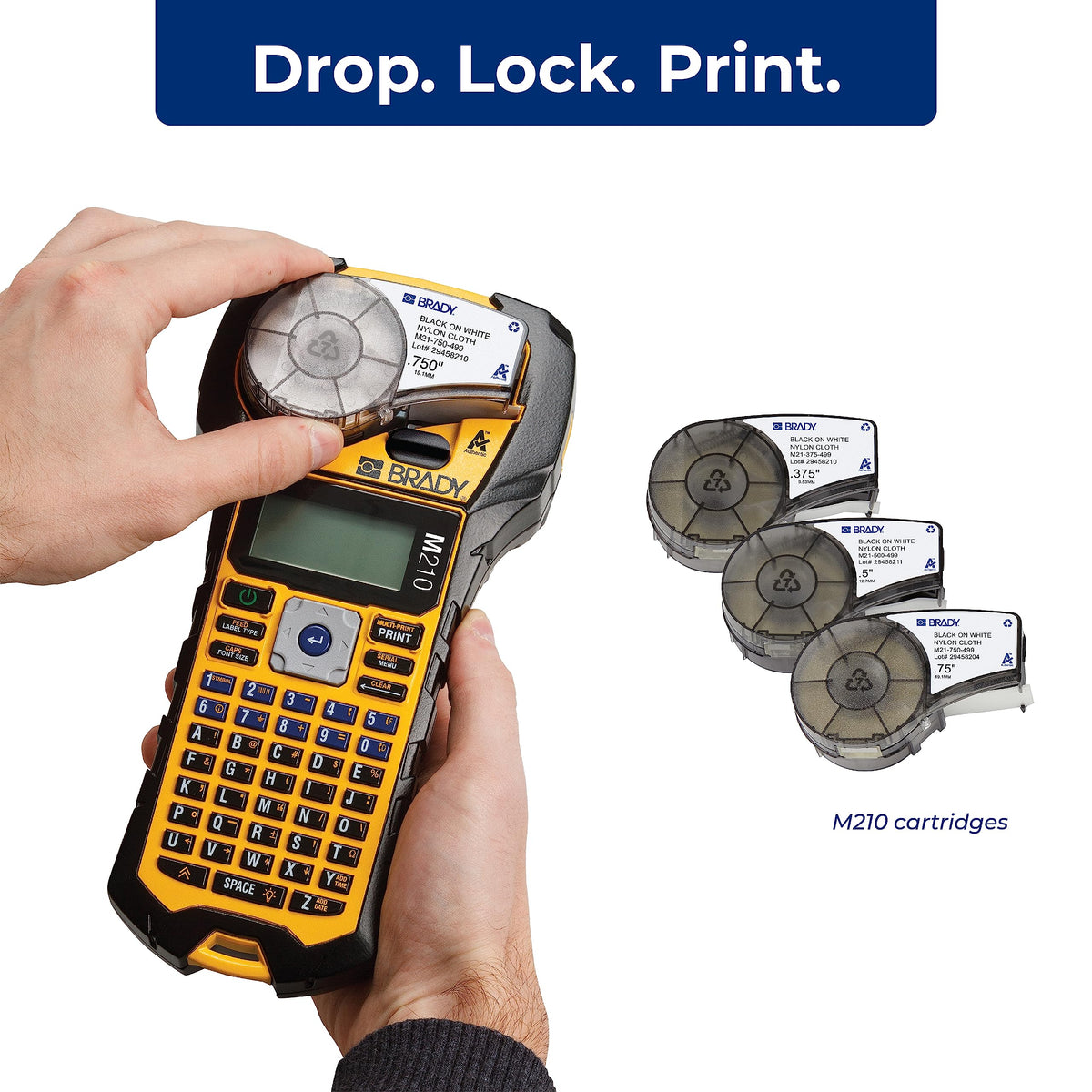M210 Portable Label Printer Kit M210-KIT Yellow Black Compact Handheld Label Maker Solution