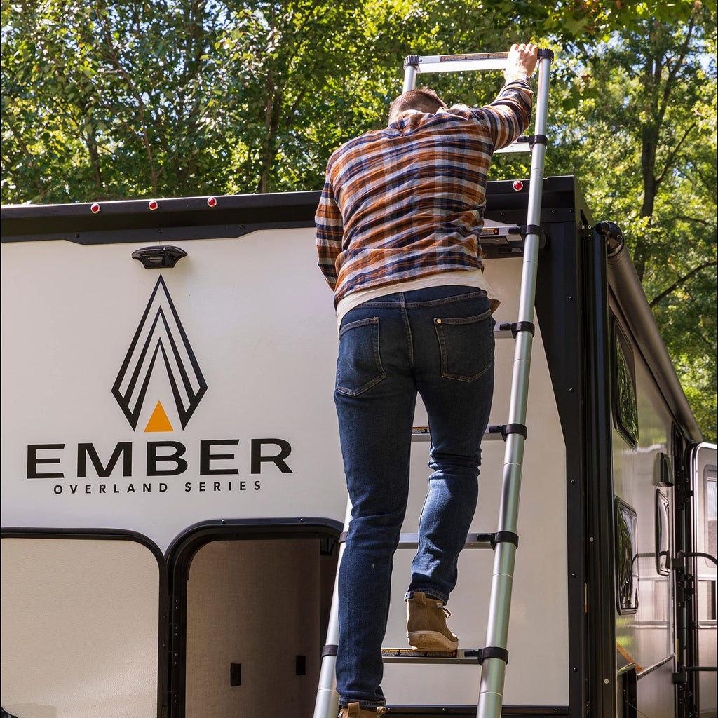 On The Go Portable Compact Telescoping RV Ladder for 5th Wheel RVs Travel Trailers and Motorhomes