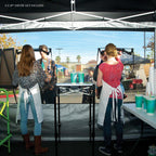 Food booth sidewall kit set of 4 fits 10x10 straight leg canopy tent with 2 serving windows black mesh