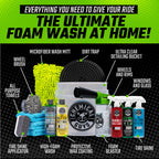 14 Piece Car Wash Kit with Foam Blaster 6 Foam Gun Wash Mitt Towels Cleaning Accessories Set