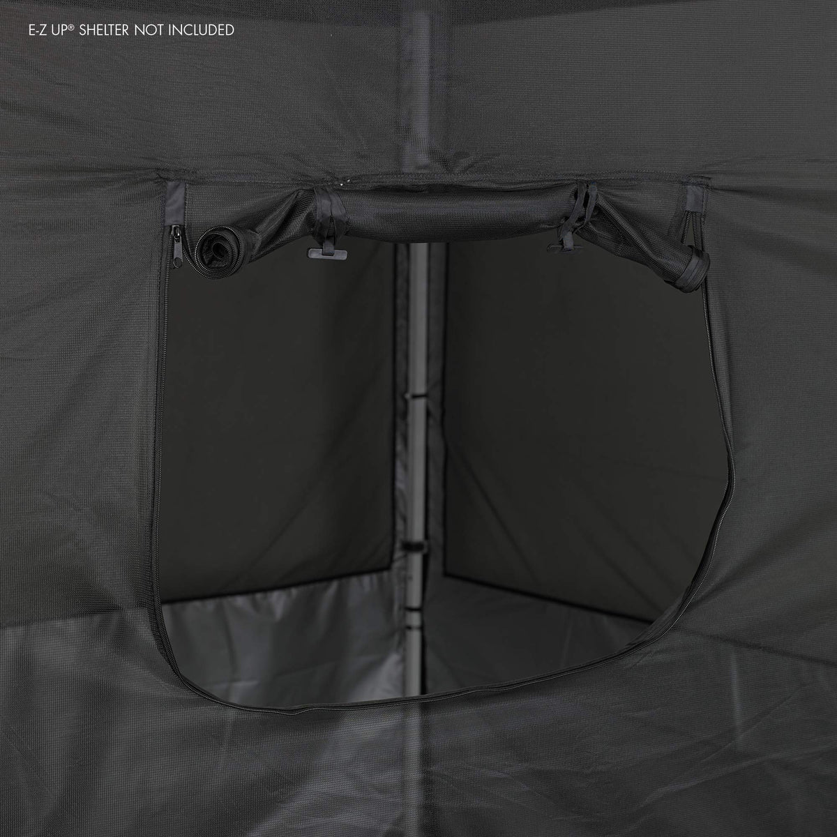 Food booth sidewall kit set of 4 fits 10x10 straight leg canopy tent with 2 serving windows black mesh