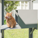 64Inch Outdoor Catio Cat Enclosure Large Cat House Cat Patio Grey for Backyard Garden and Patio