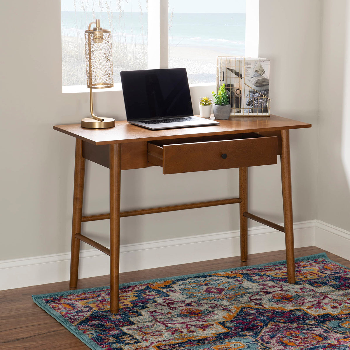 Mid Century Walnut Writing Desk for Home Office, Melissa