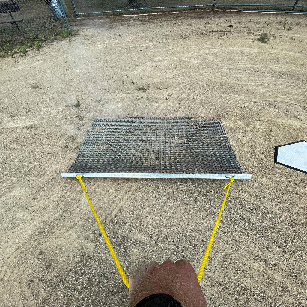 Heavy Duty Lawn Leveling Drag Mat with Durable Steel Mesh and Tow Rope for Yard and Garden Care