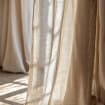 100% European Linen Curtain, Tab Top Heading, Natural Flax Window Panel, 185 g/m², Modern Farmhouse Bedroom & Living Room, 1 Panel