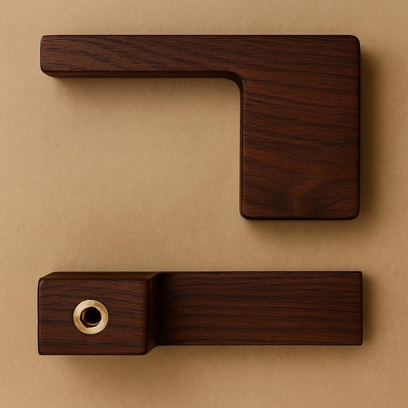 Wood Curtain Tie Backs - Black Walnut Holdbacks, Set of 2, 4 x 3 Inch, Modern Minimalist