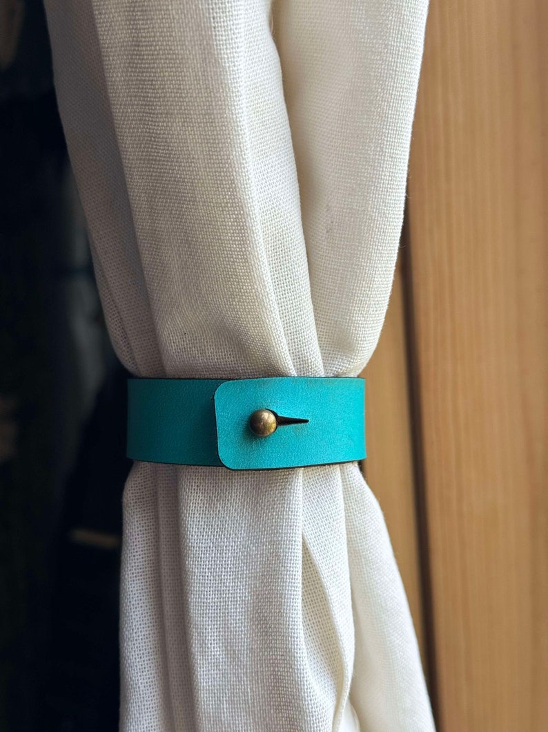 Leather Curtain Tie No Drill Curtain Holder Handmade Housewarming Gift