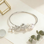 Lily of the Valley Curtain Tieback, Gold Pearl Drape Holdback, Floral Bow Clip