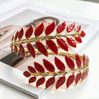 Gold Metal Laurel Leaf Curtain Tiebacks, Set of 2, 4.7in, Polished Enamel Finish