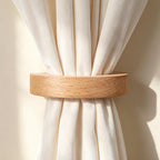 Wooden Magnetic Curtain Holders, Boho Curtain Tiebacks, Rustic Handmade Curtain Clips, Natural Solid Wood, Set of 2