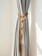 Handmade Macrame Curtain Tiebacks, Boho Leaf Curtain Holdbacks, Cotton Window Treatment, 32 Colors, Size M/L
