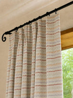 Jacquard Curtain Panel Linen Blend Farmhouse Kitchen Nursery Window Drapes