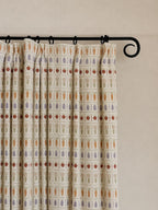 Jacquard Curtain Panel Linen Blend Farmhouse Kitchen Nursery Window Drapes